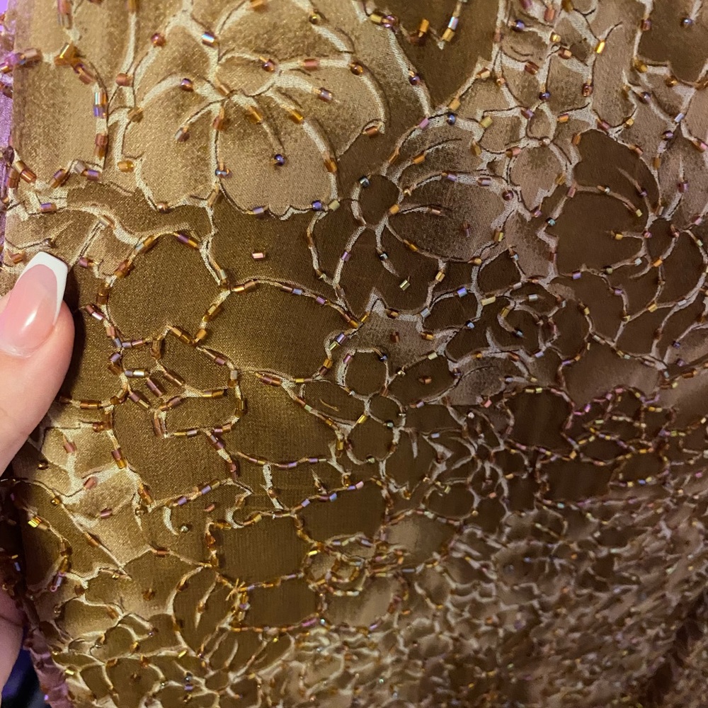Ankle length vintage evening gown with matching shawl.